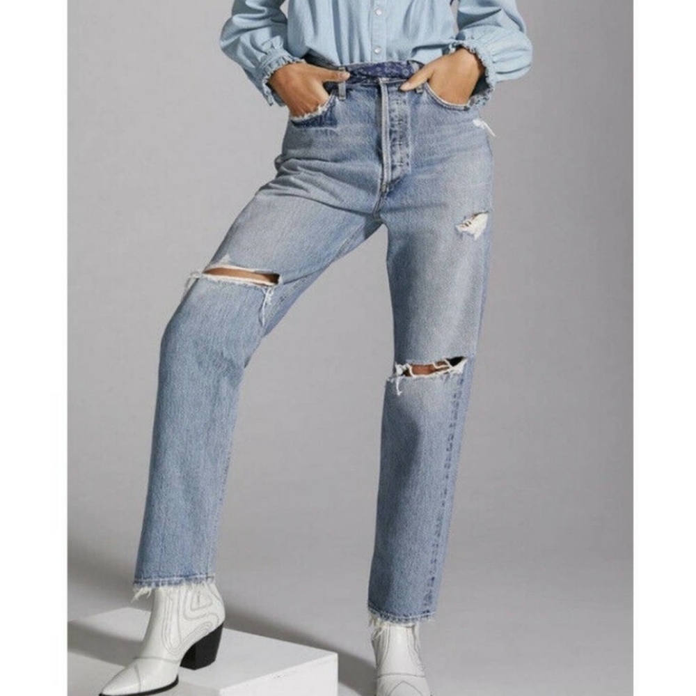 Agolde 90s Mid Rise Loose Fit Jeans In Isolate - Picture 3 of 15